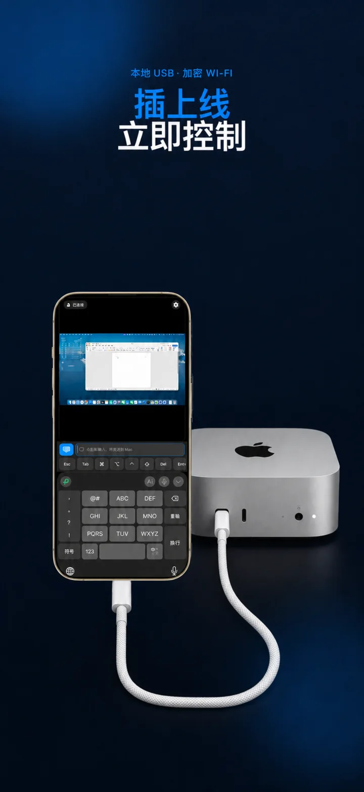 MiniBridge 通过 USB 连接 Mac mini